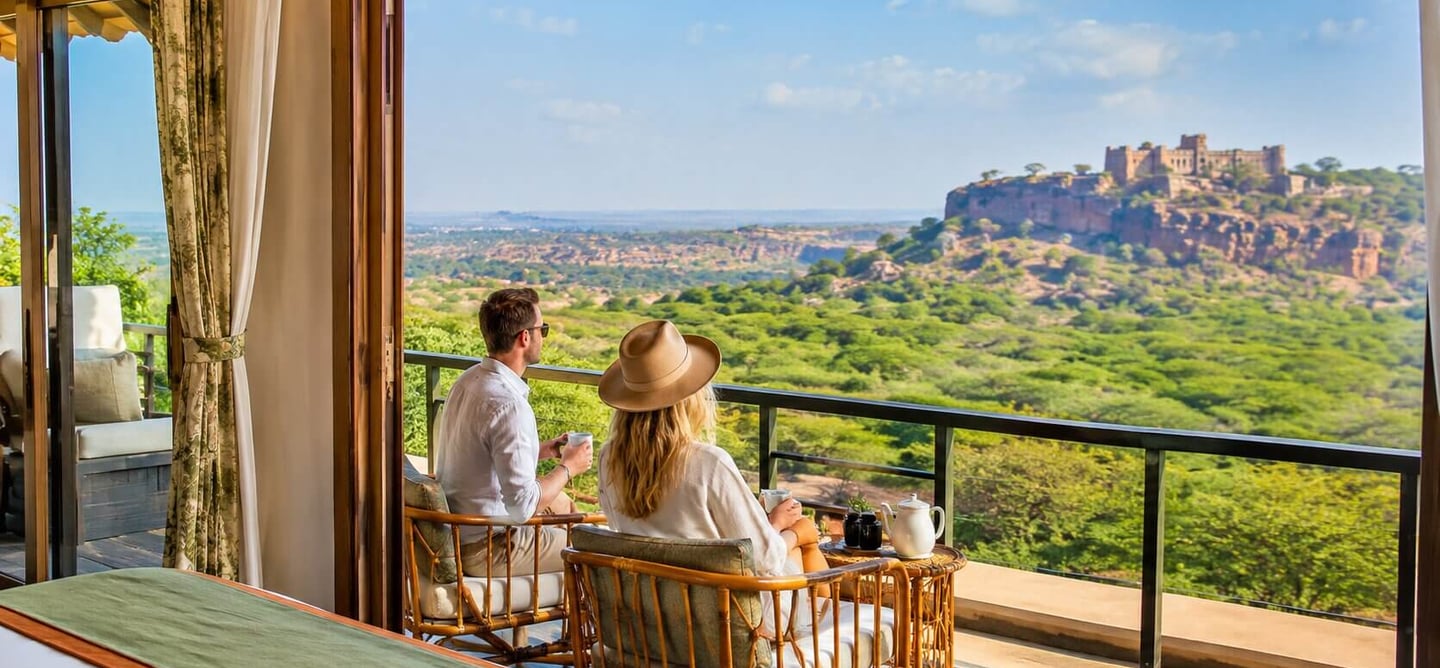 Couple at Natural Resort in Ranthambore