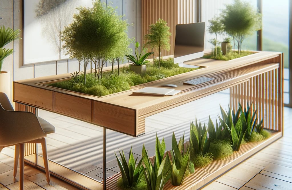 a concept furniture: table with nature