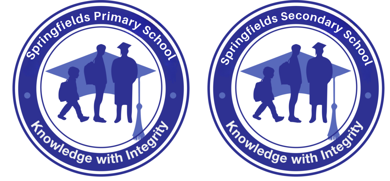 two blue and white logos with a man and woman