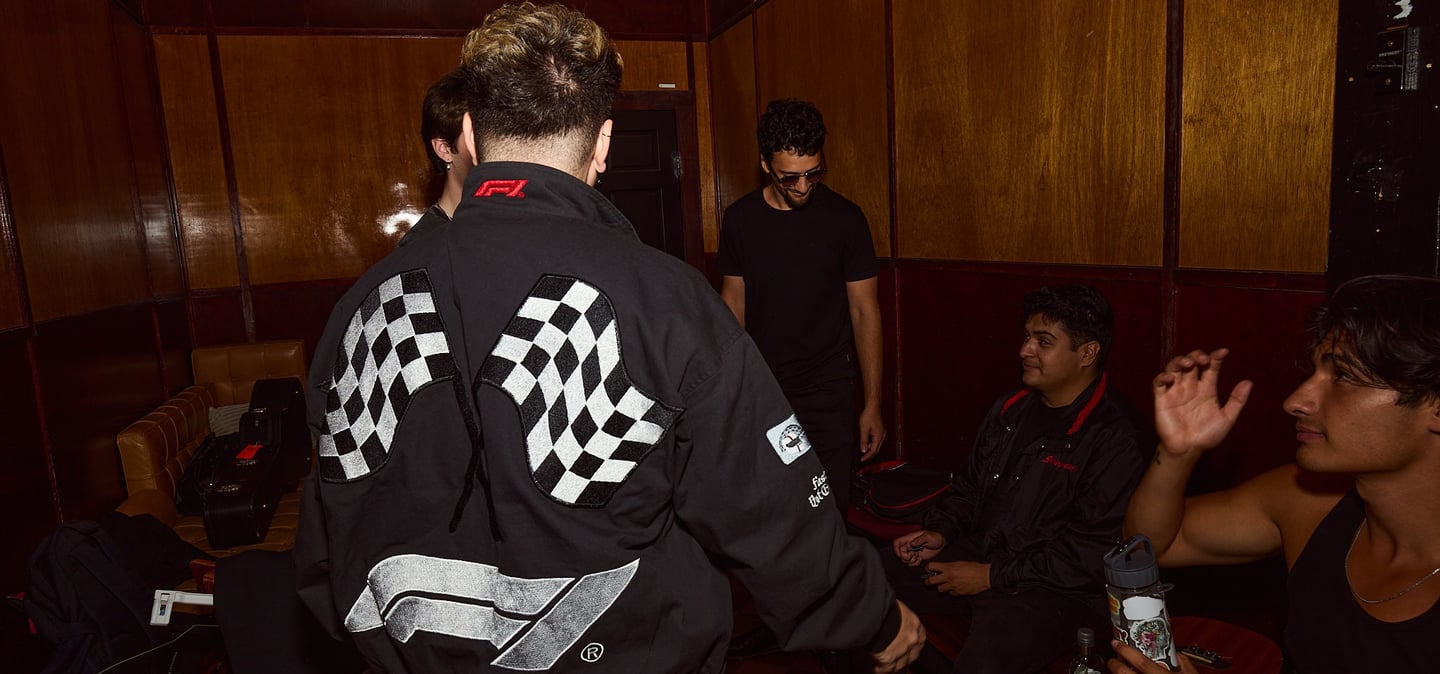 zachary booth in green room before live show