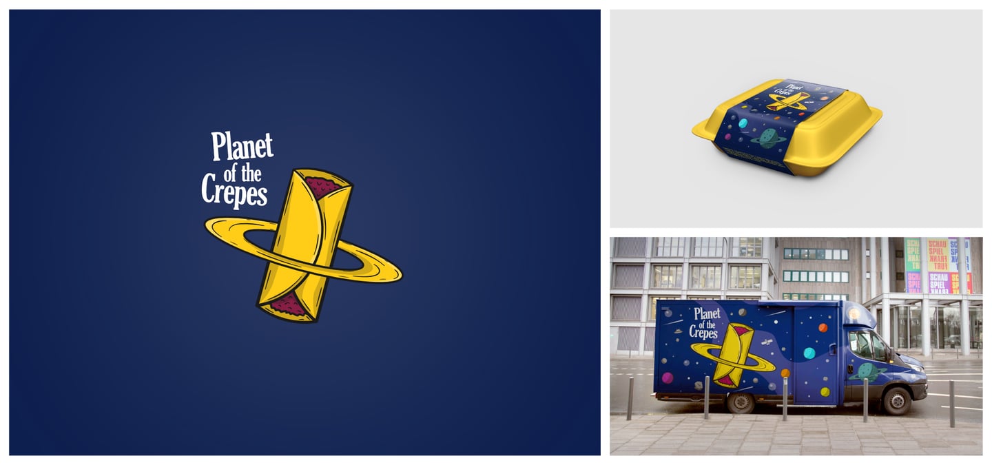 Planet Of The Crepes logo design