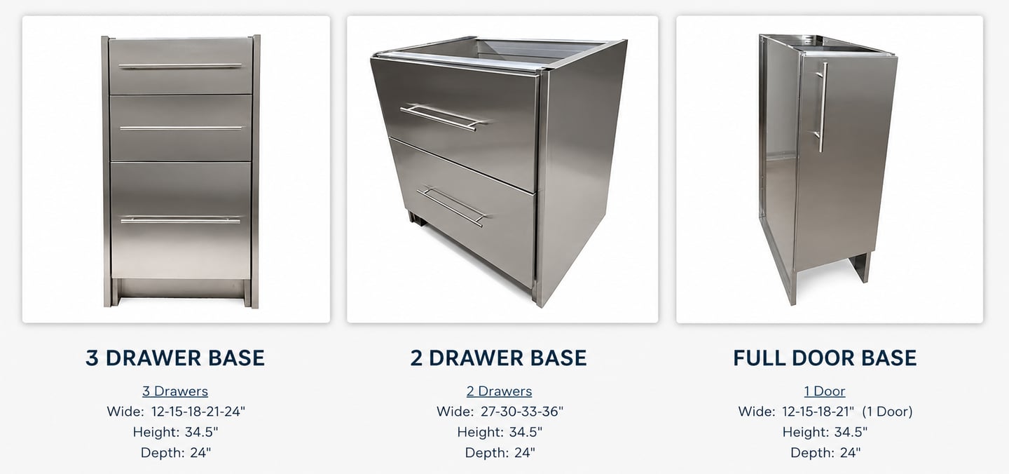 Lowers Stainless Steel cabinets