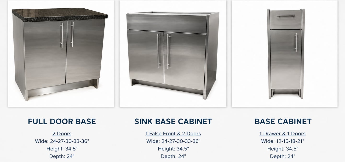 Stainless Steel cabinets with vertivcal pulls by SteelCabinetry.com