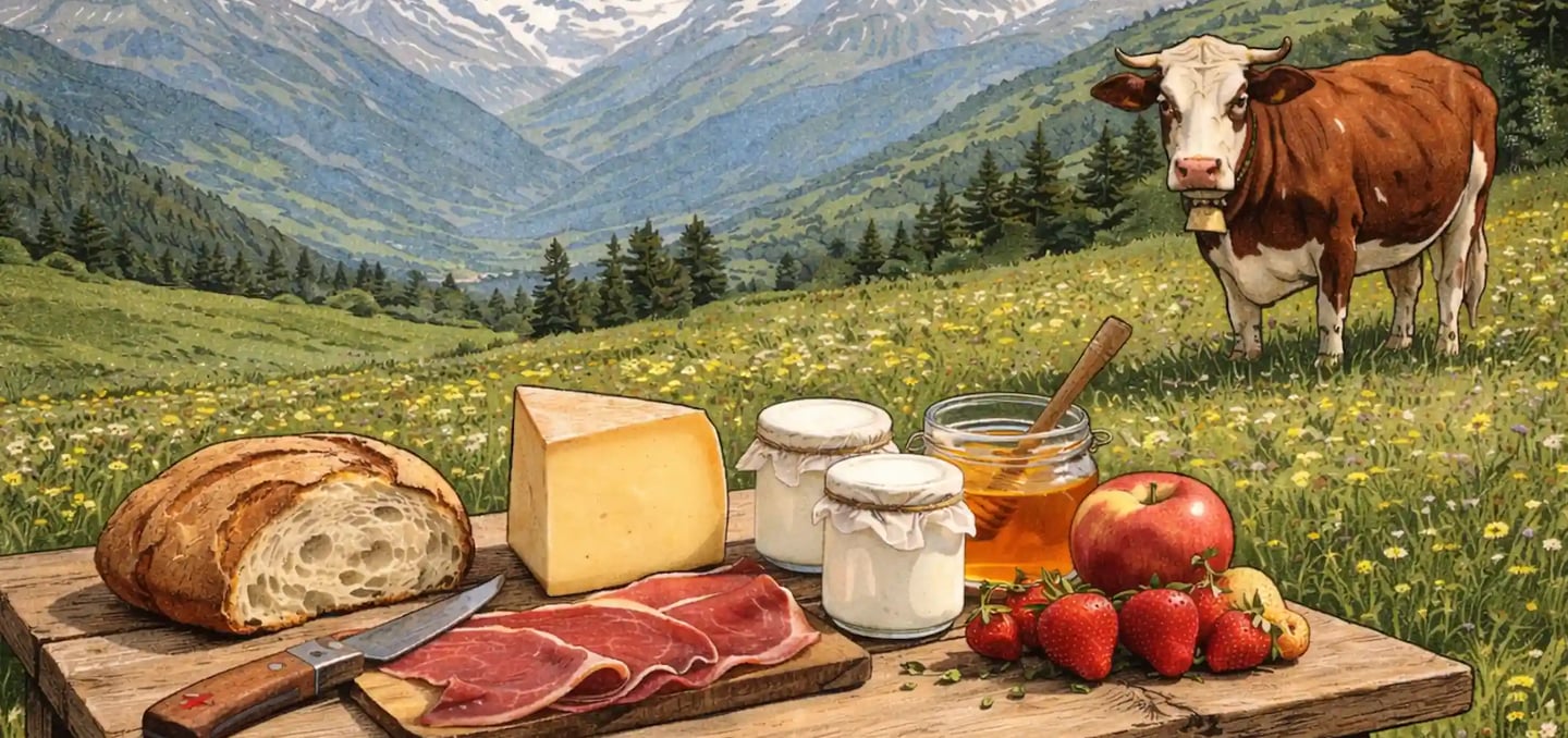 Une table de produits dans un champ