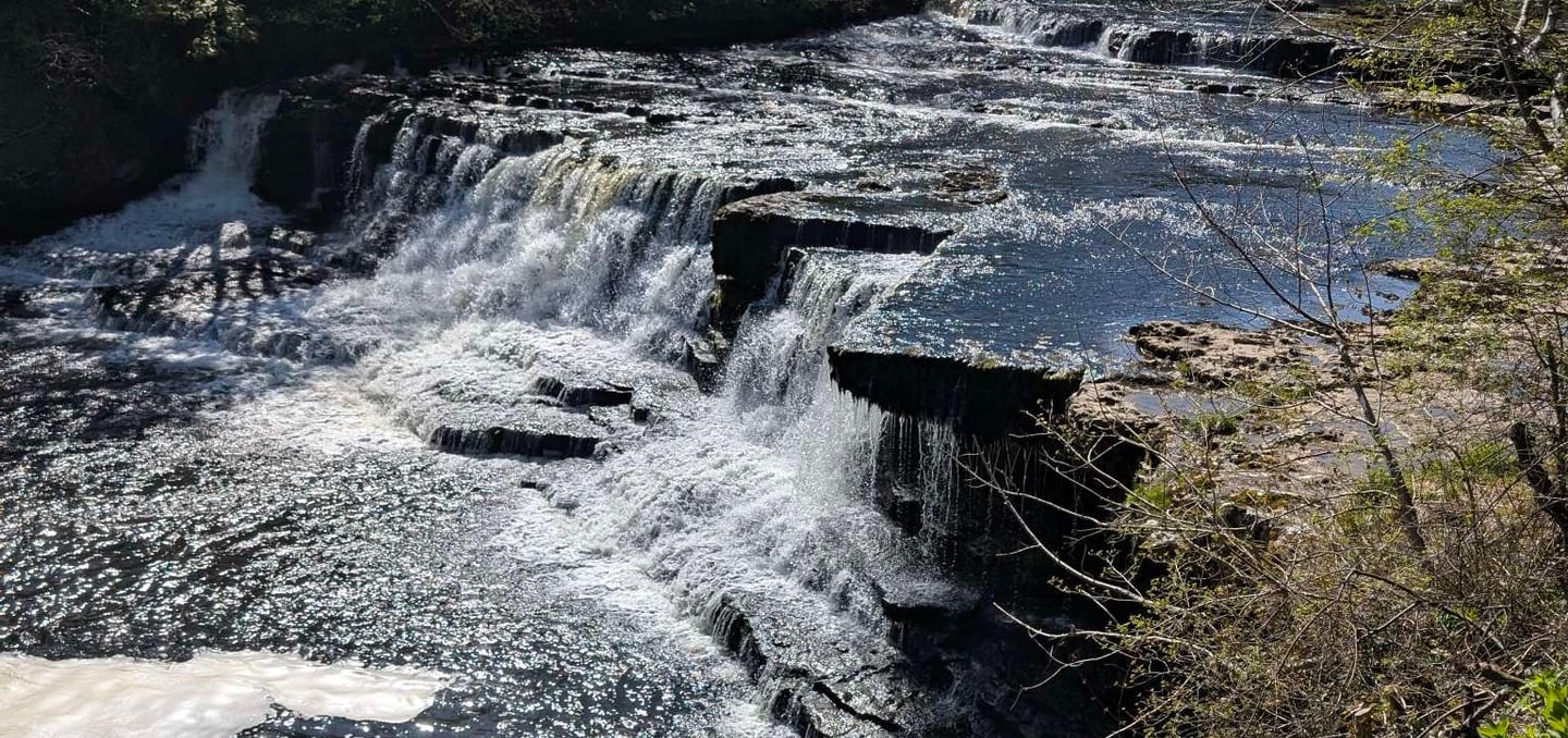 high powered waterfall in the Yorkshire dales. 