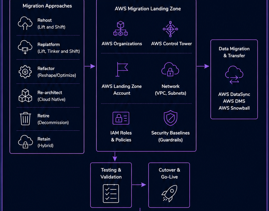 AAWS retail migration architecture flow diagram