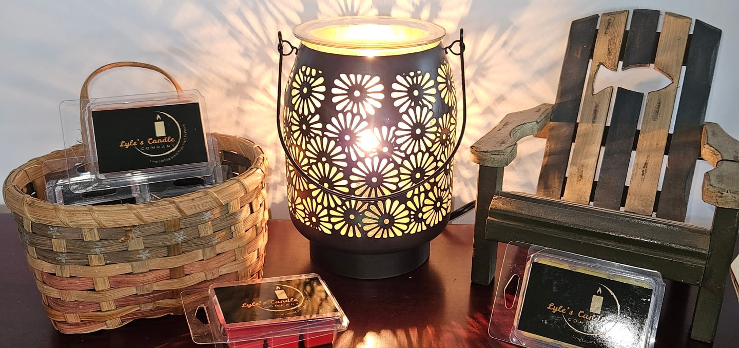 a table with a candle and a candlelight