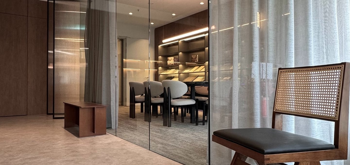 Modern minimalist interior design in Malaysia by Domuswork, featuring clean aesthetics.