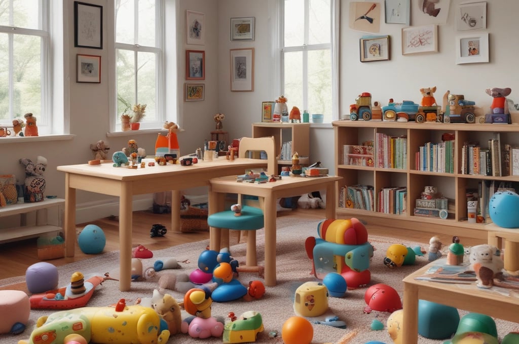 A cozy family moment with parents and young children playing together at home.