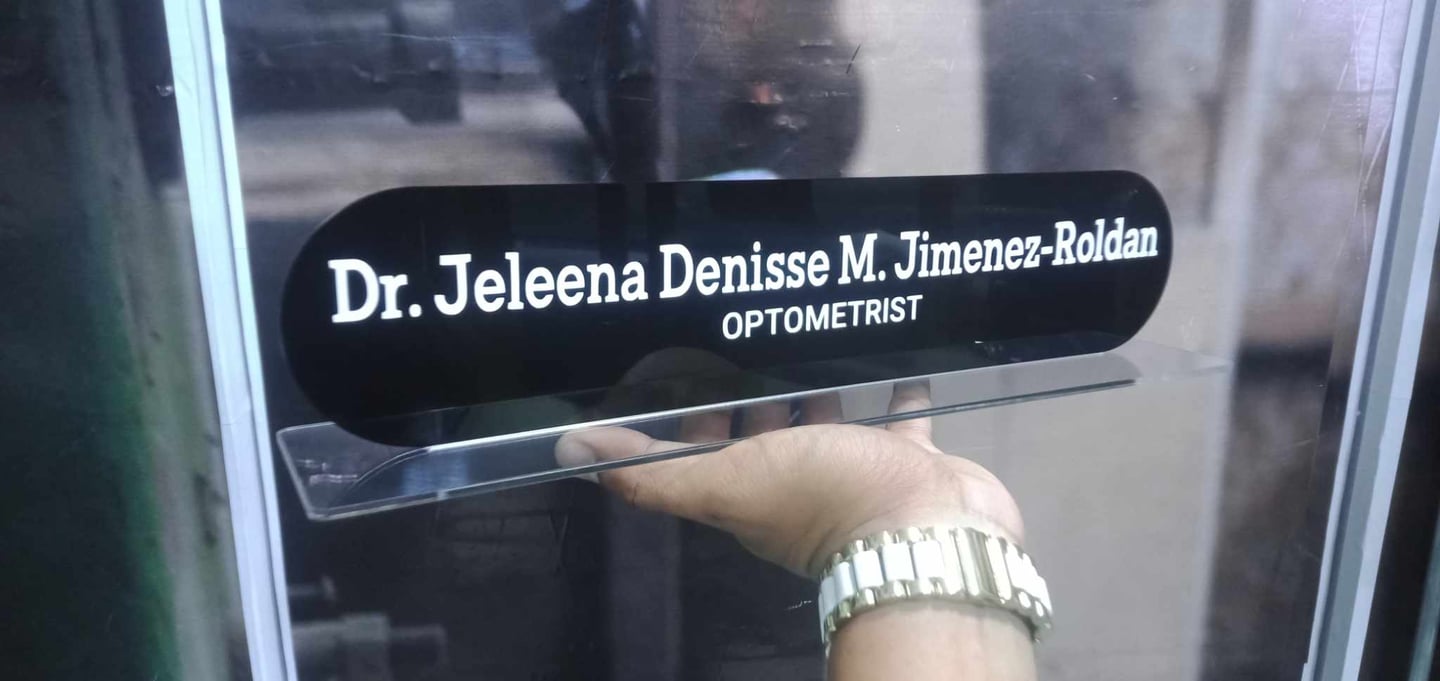 Black Acrylic Optometrist Desk Nameplate