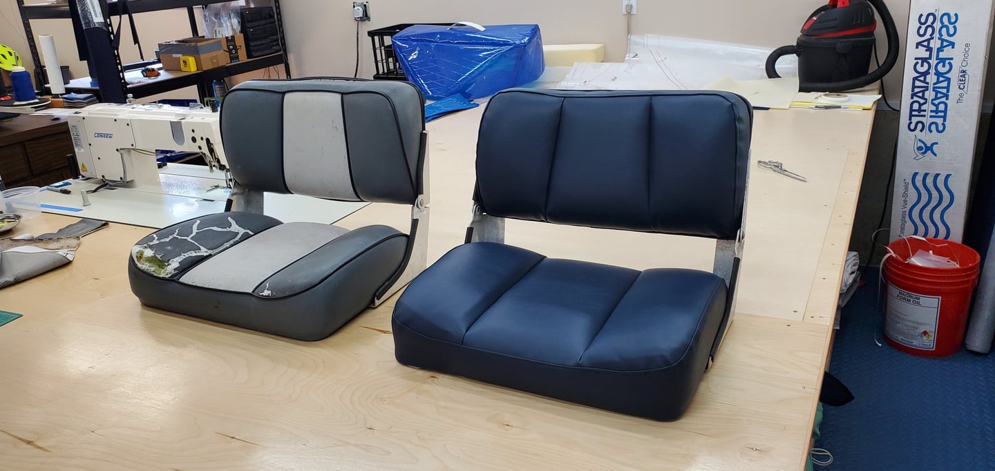 vinyl boat seat covers repaired