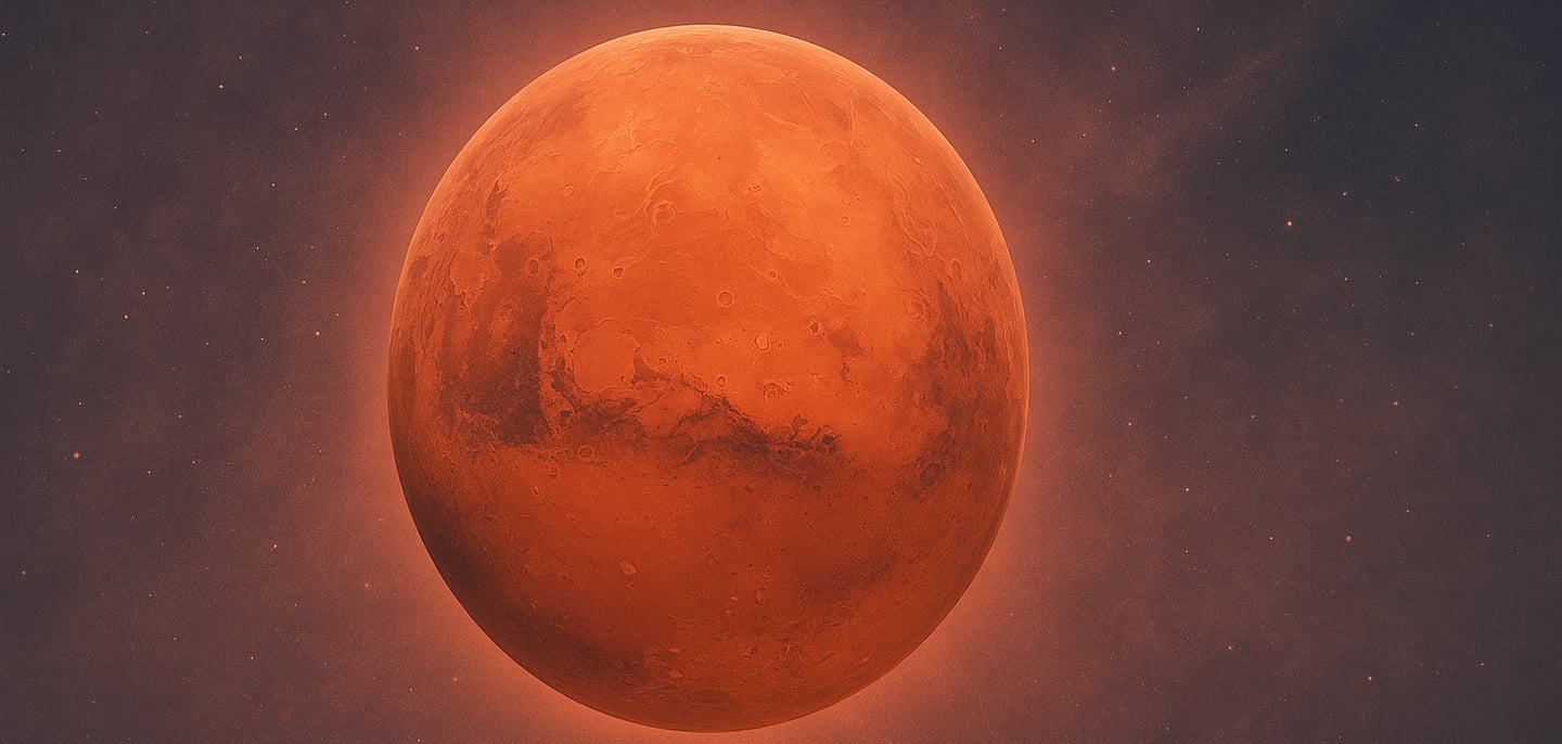 Health astrology image representing Mars energy influencing physical strength, inflammation, and str