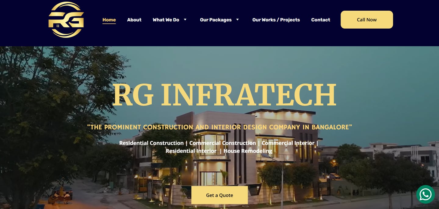 RG INFRATECH - WEBSITE DESIGNED BY SCARDO GROUPS