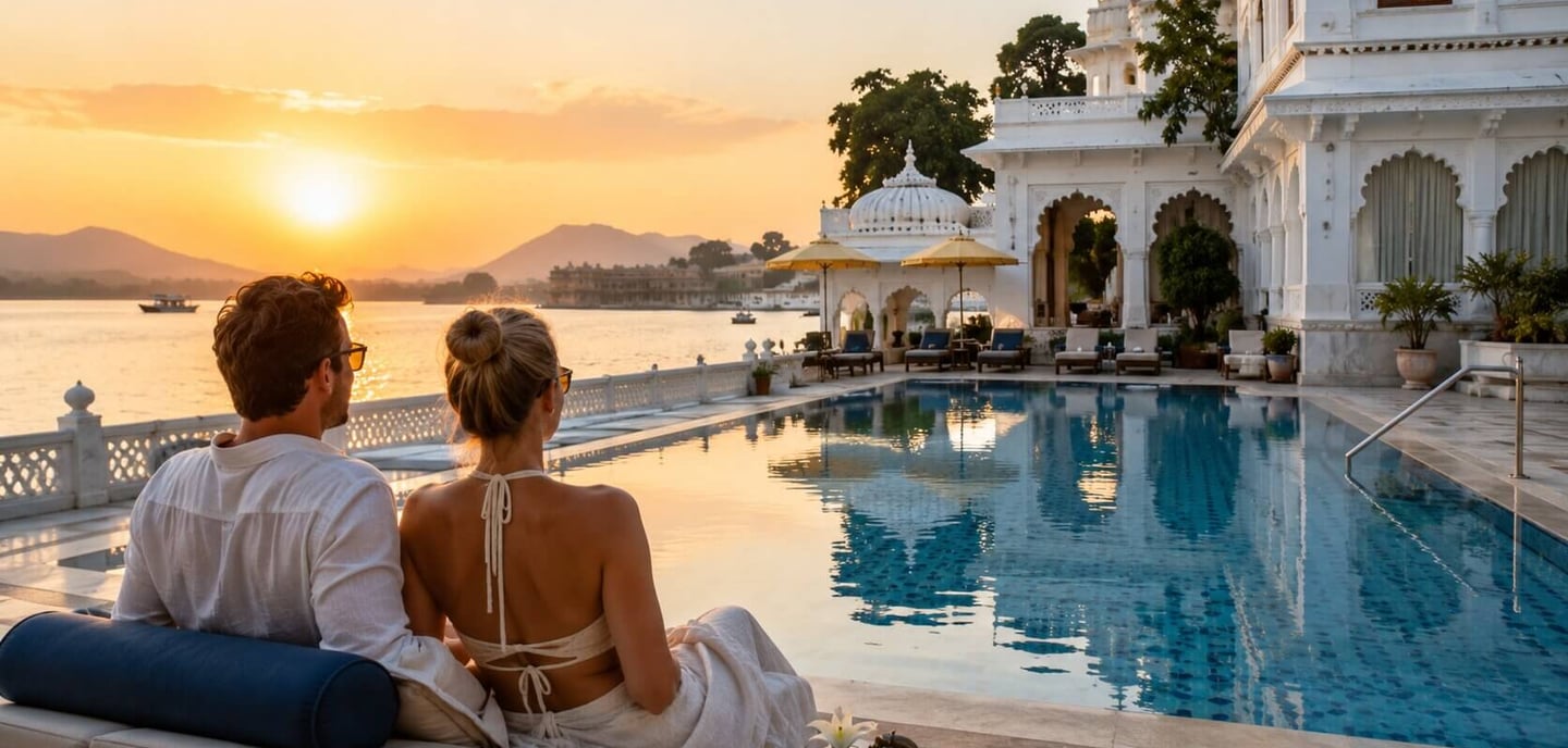 Udaipur lake palace sunset