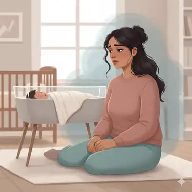 “Postpartum depression symptoms and treatment chart with timeline of how long postpartum depression