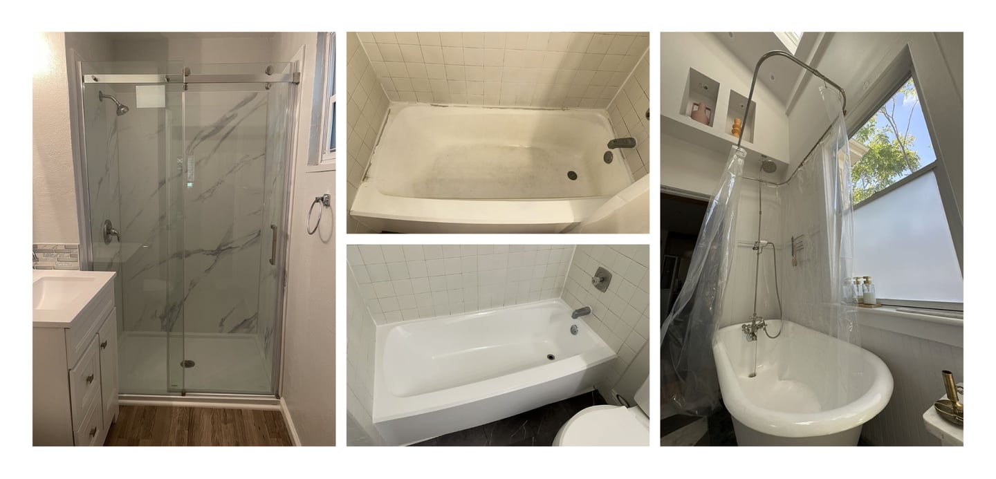 Shower area refinished for a clean and modern look