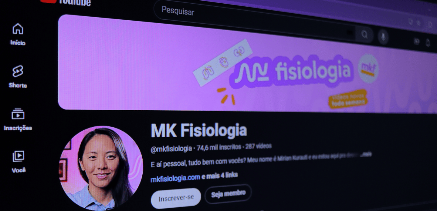 Foto da página do canal do YouTube MK Fisiologia