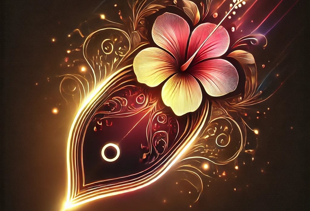 a flower with a flower on a dark background