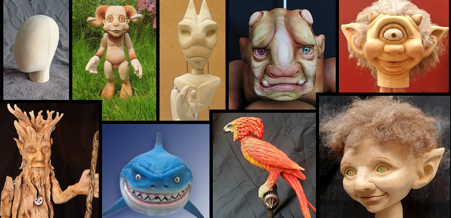 Selection of character, creature and portrait sculptures showcasing professional 3D sculptural services