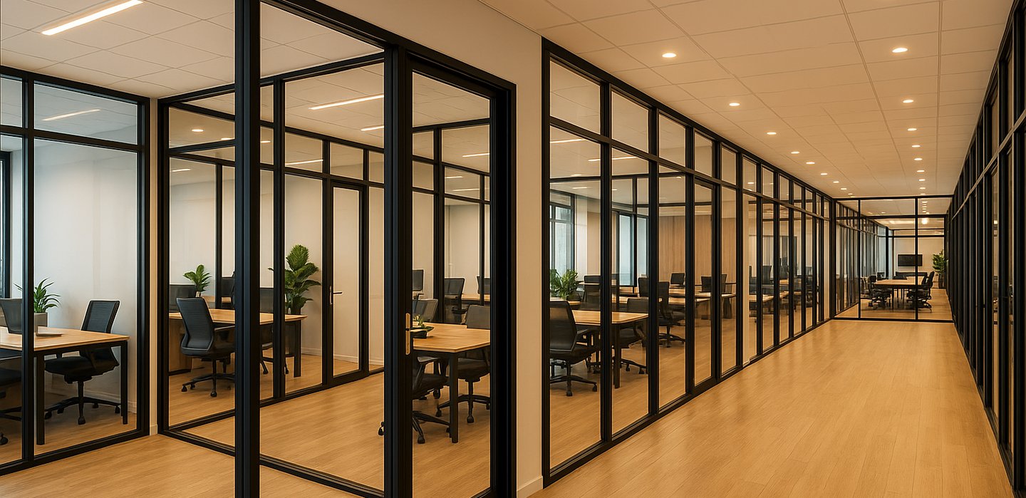 Aluminium office partitions
