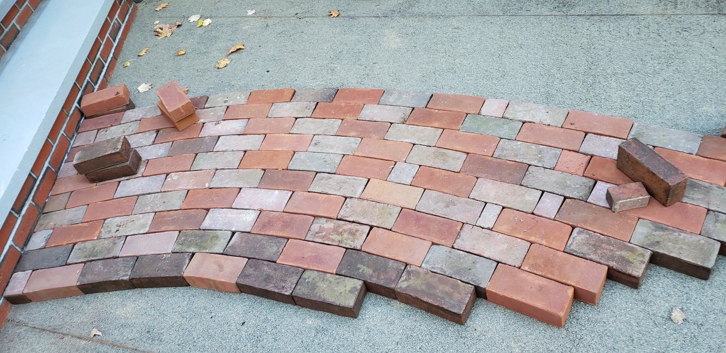 Installation of bricks for Walkway