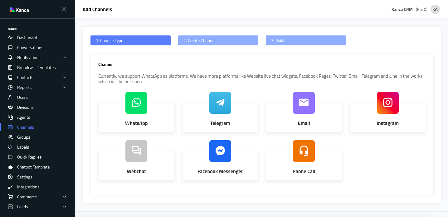 kanca omnichannel dashboard
