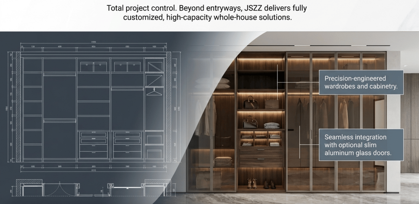 customized-whole-house-wardrobe-design-with-technical-blueprint-and-luxury-glass-door-closet