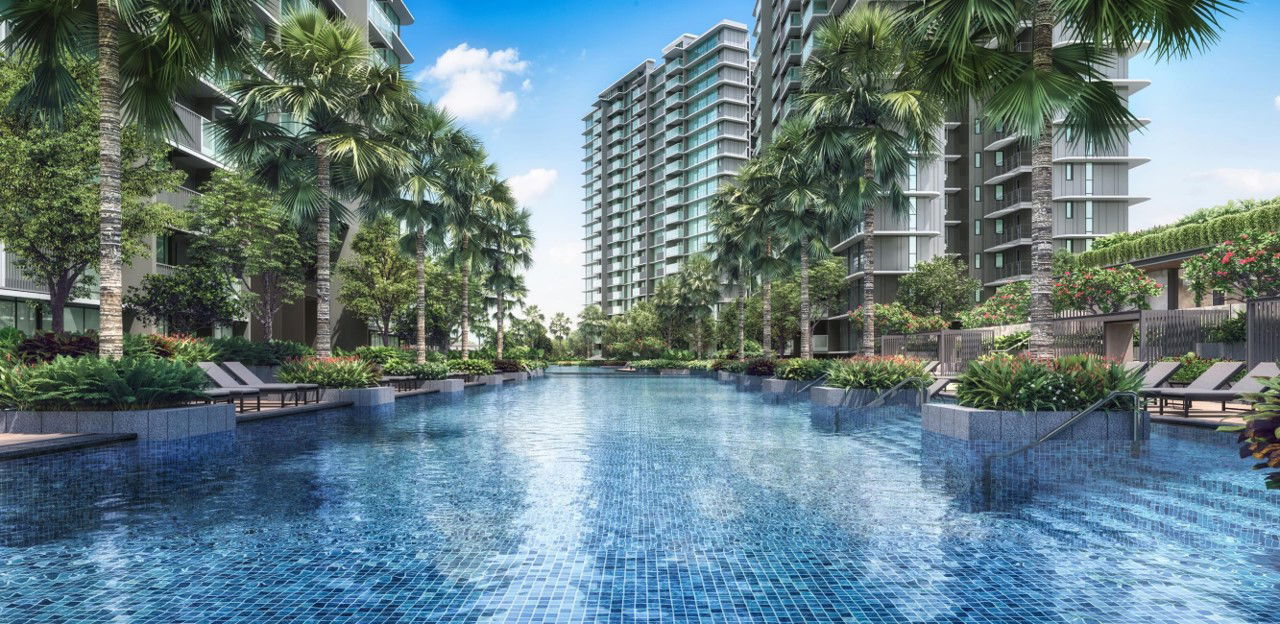 Modern luxury residential towers. The Chuan Park next to Lorong Chuan MRT