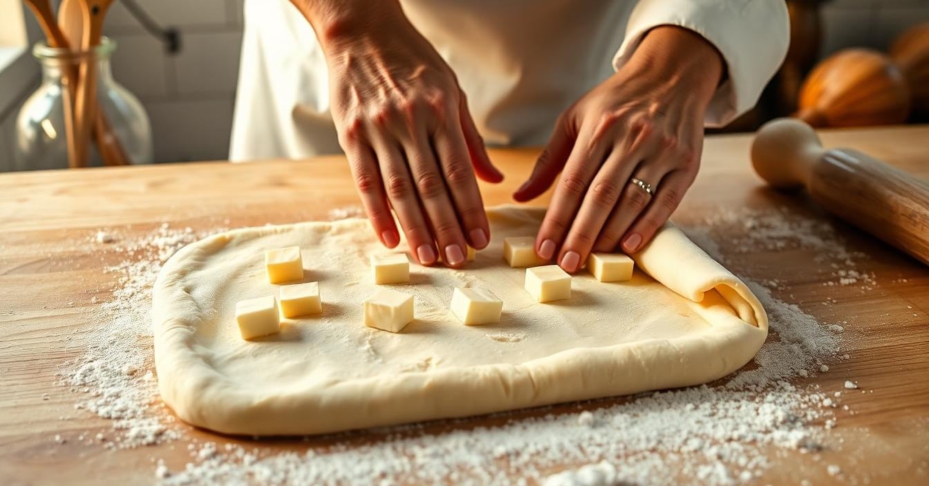 a person is making a doughnut roll
