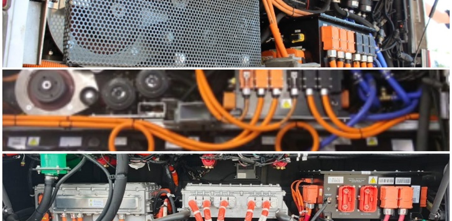 EV converted vehicle with its new parts of EV conversion kit