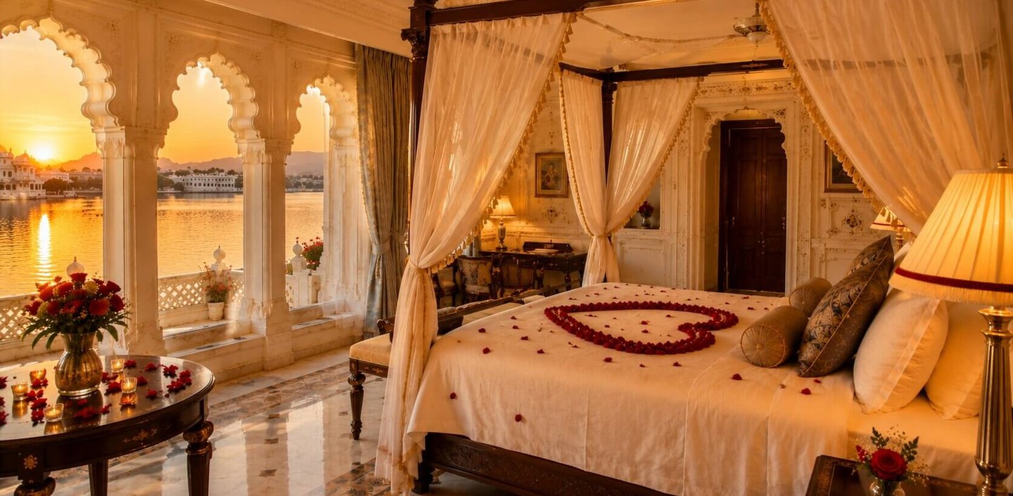Honeymoon in India at Taj Lake Palace