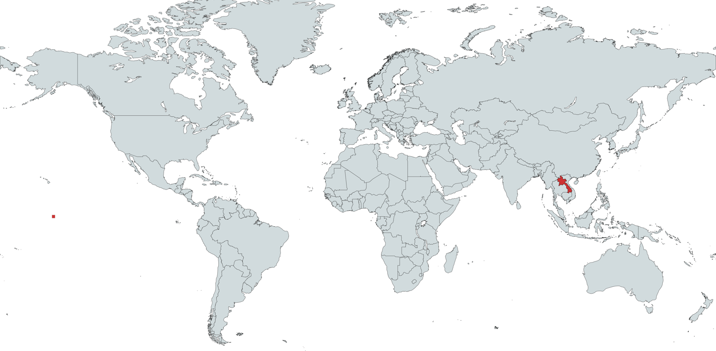 Laos and location on the world map