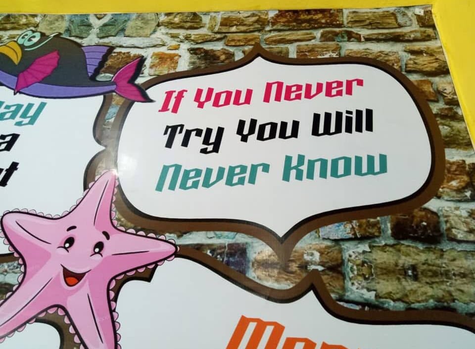 a sign that says if you never try you will never know 