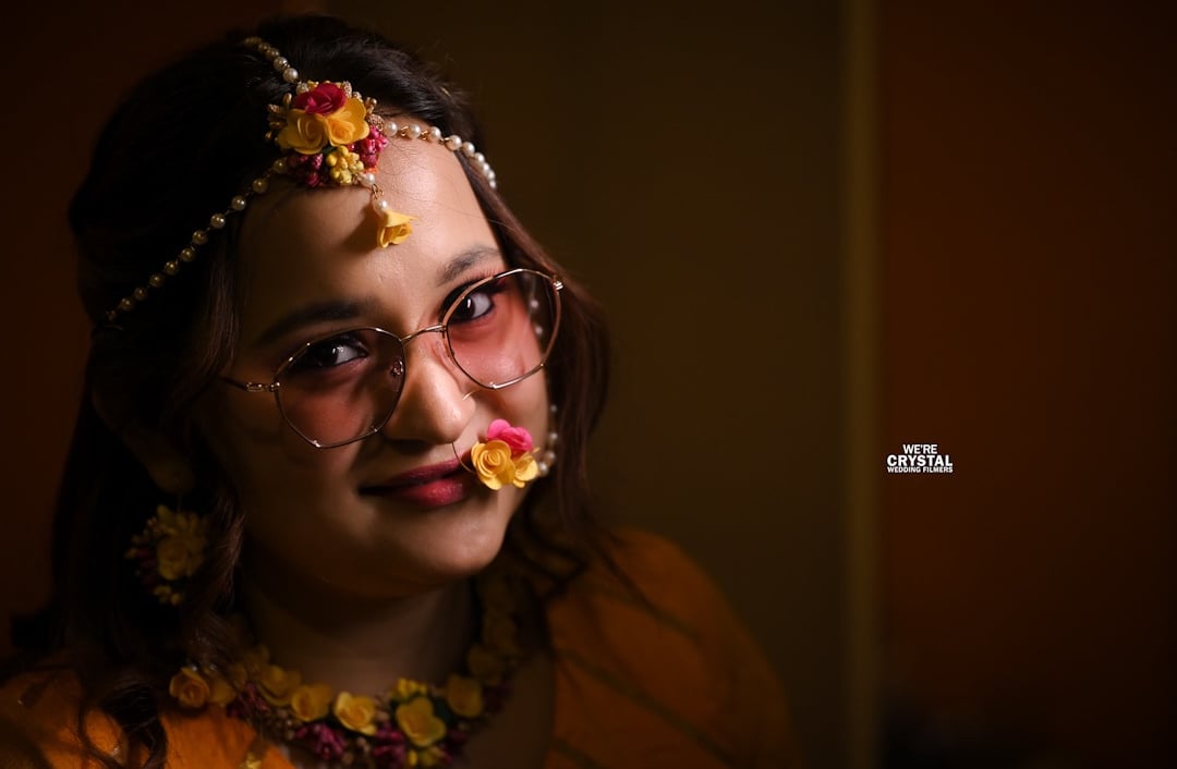 Bride wearing haldi costumes and accessories