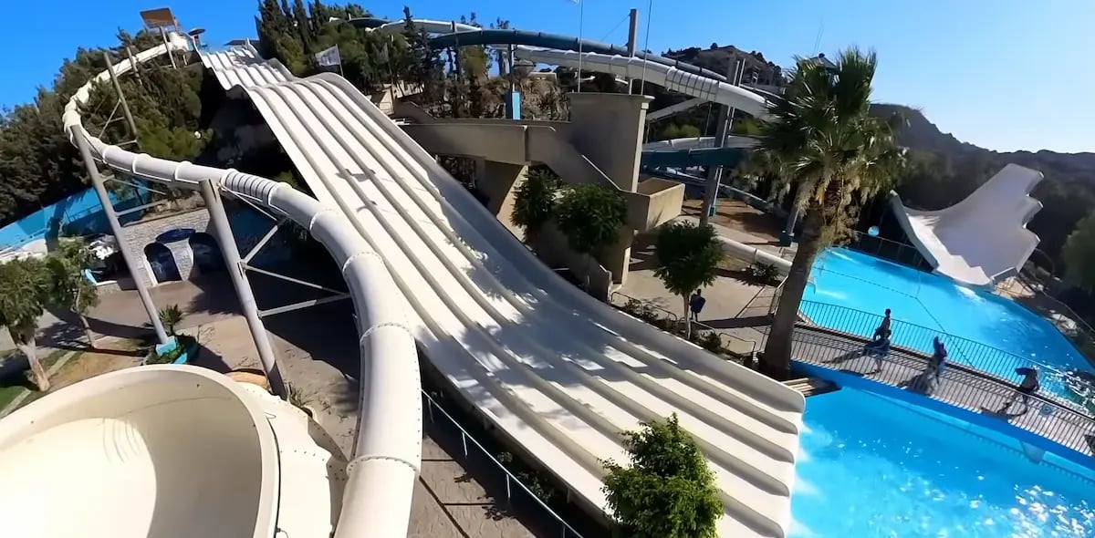 view of faliraki waterpark with slides