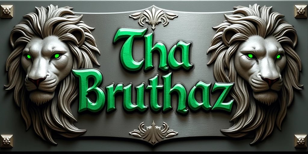 Tha Bruthaz at Disciples of Yahawashi banner showing two lions. 