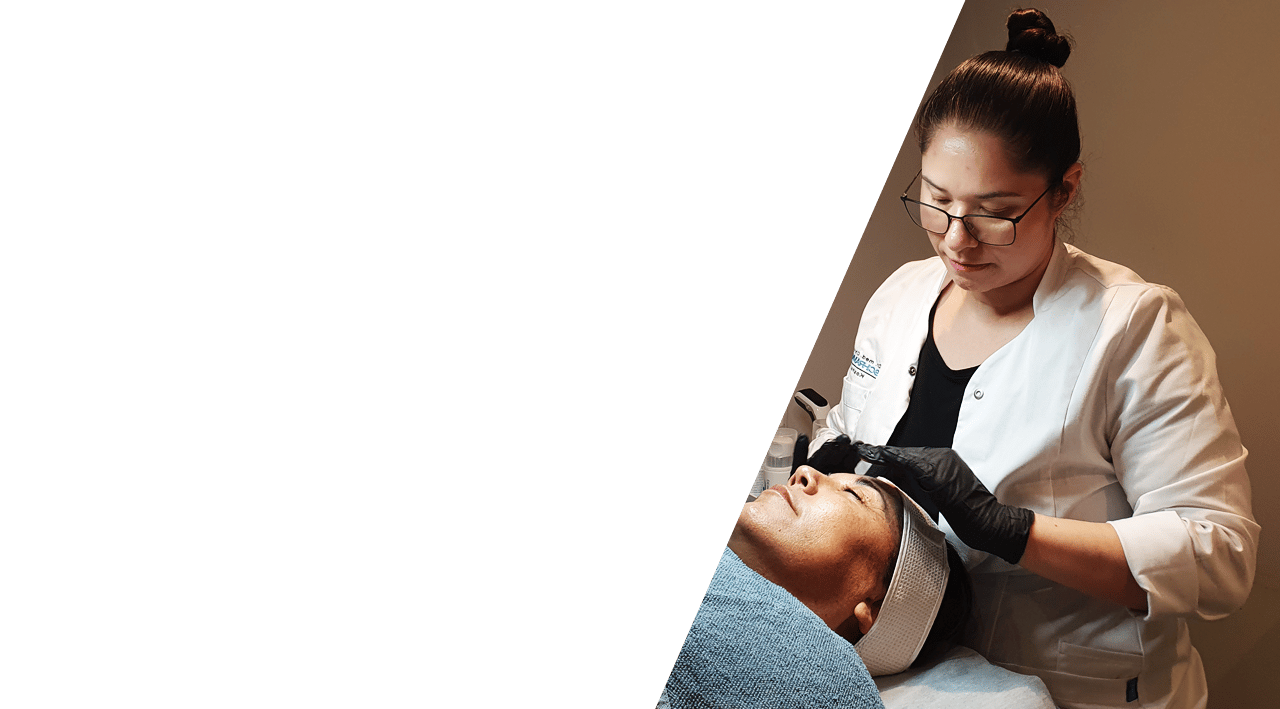 a woman getting a facial lift