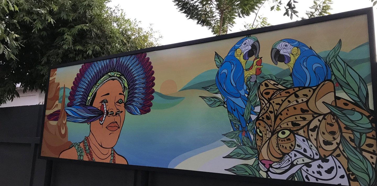 Painel de Pedro Carvalho na Calçada da Cultura em Barra do Garças.