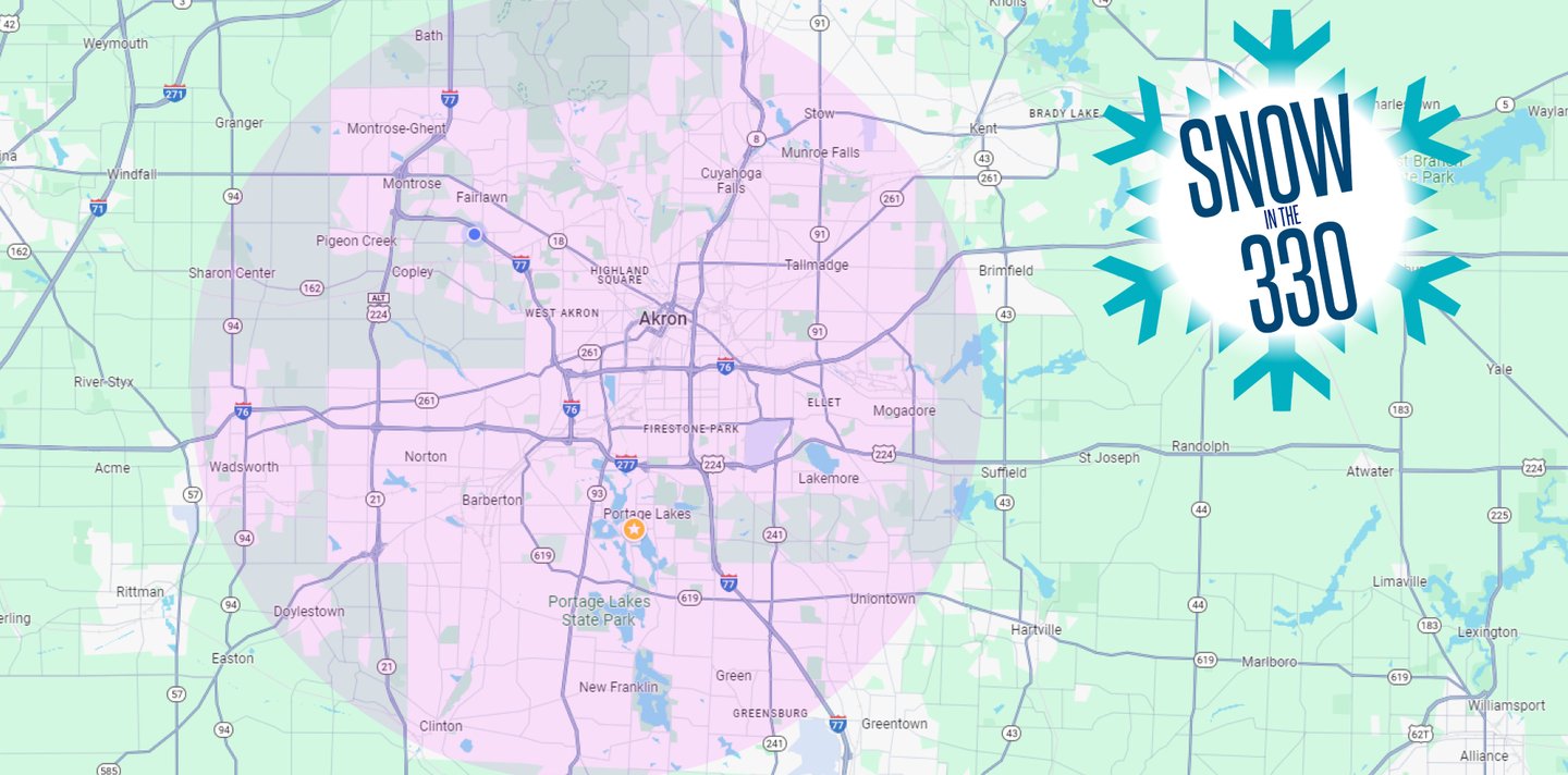 Snow Removal Service Map for Akron Area 