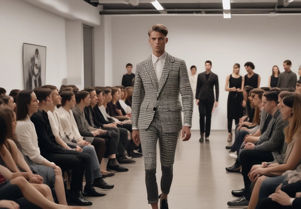 A vibrant workspace with artists collaborating, surrounded by sketches, instruments, and digital tools.