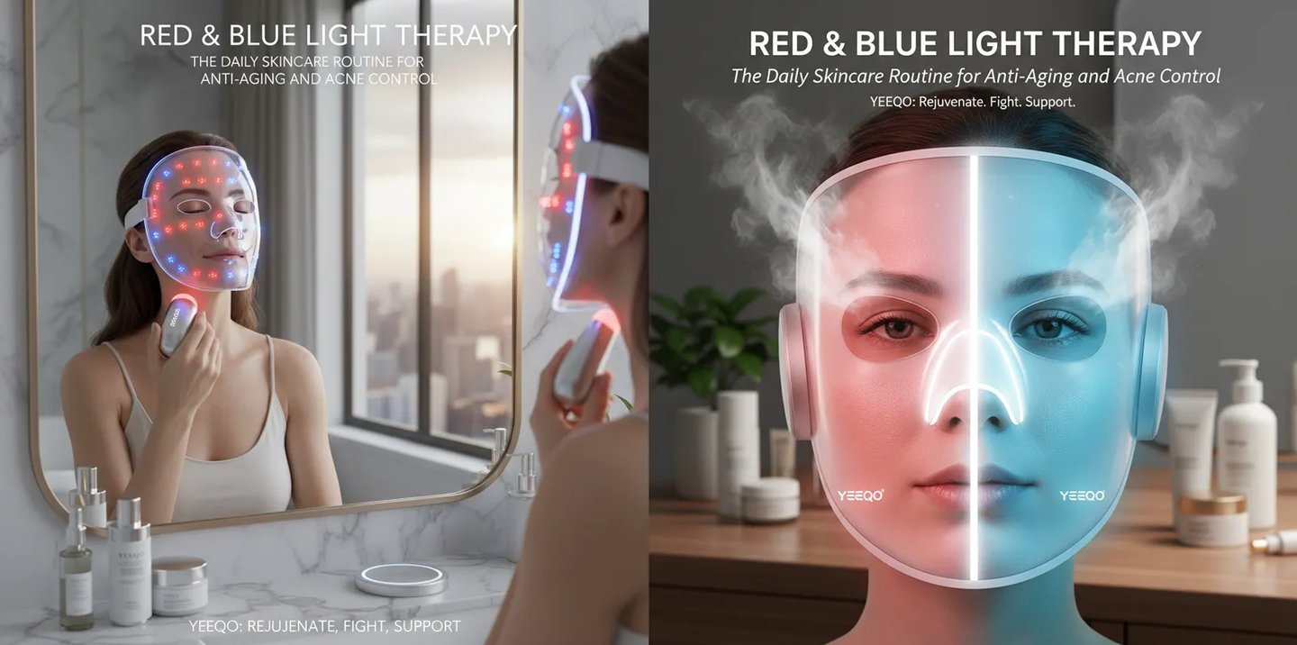 Red & Blue Light Therapy: The Daily Skincare Routine for Anti-Aging and Acne Control