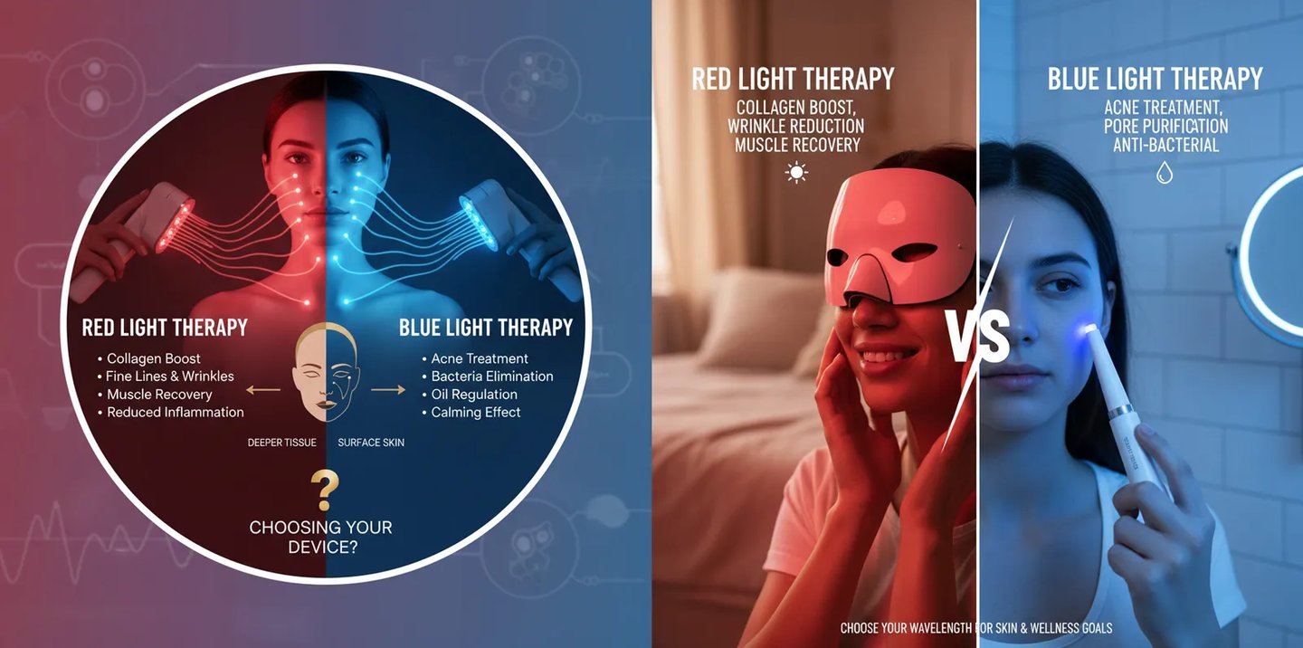Red Light vs Blue Light Therapy: Key Differences, Benefits, and Best Uses