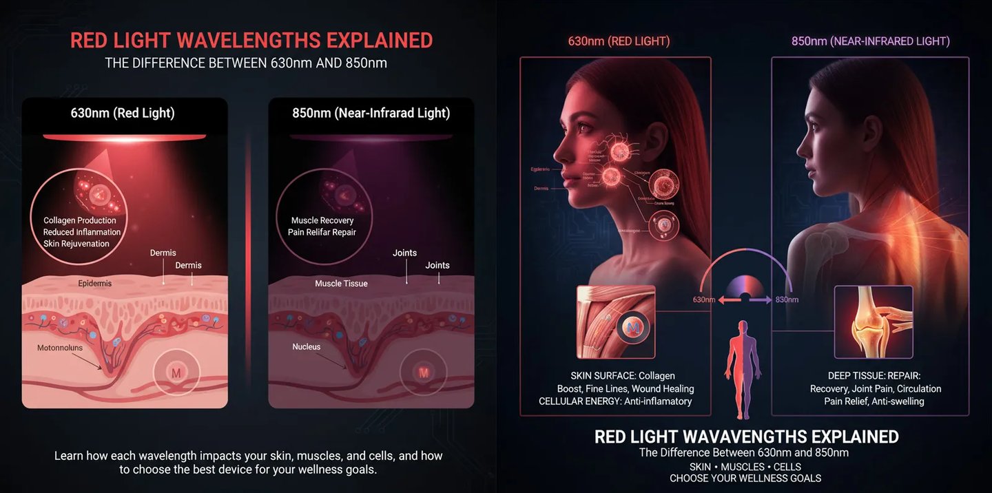 Red Light Wavelengths Explained: The Difference Between 630nm and 850nm