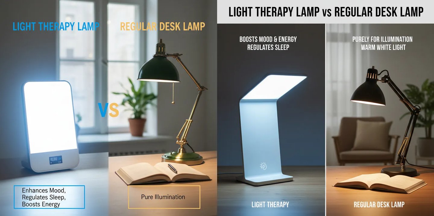 Light Therapy Lamp vs Regular Desk Lamp