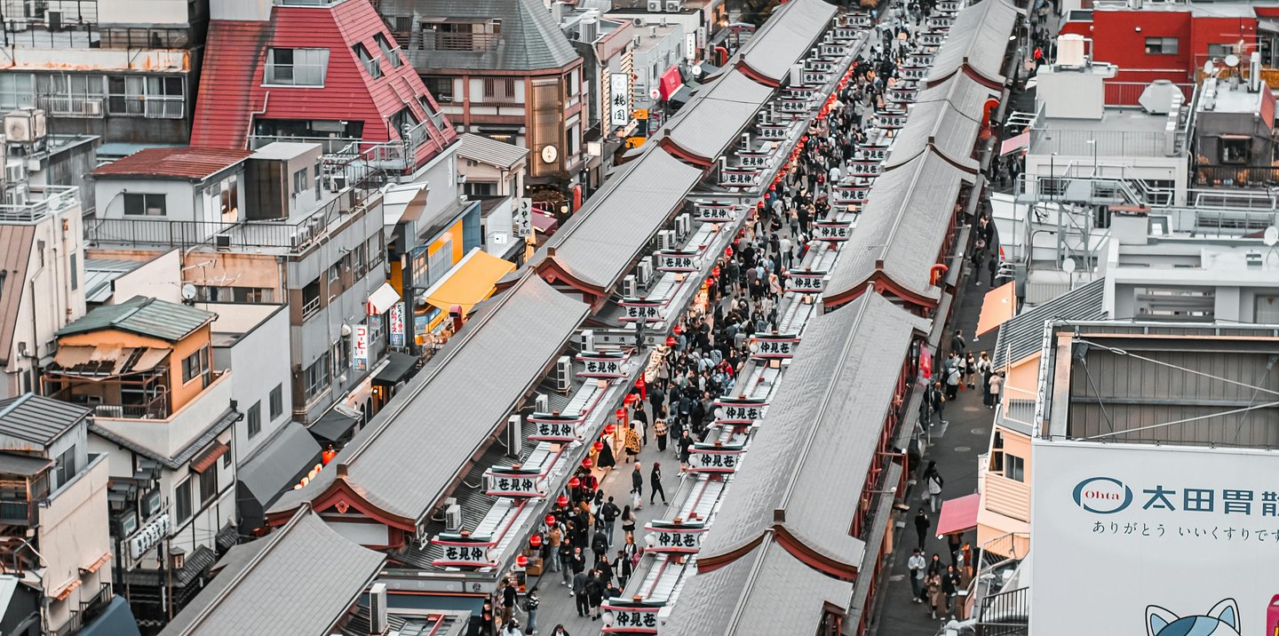 Fresh seafood and sushi stalls at Tsukiji Outer Market Tokyo