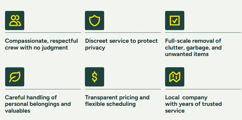 a table with a bunch of different types of business items