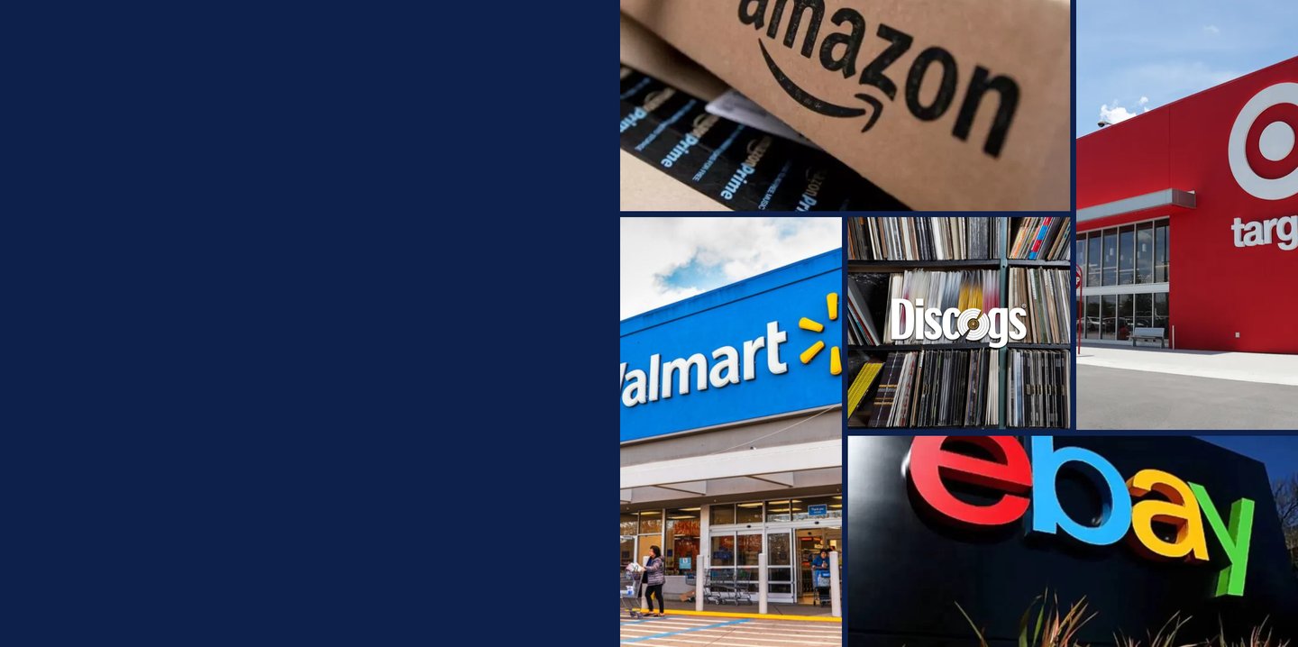 Discogs, walmar, amazon, target