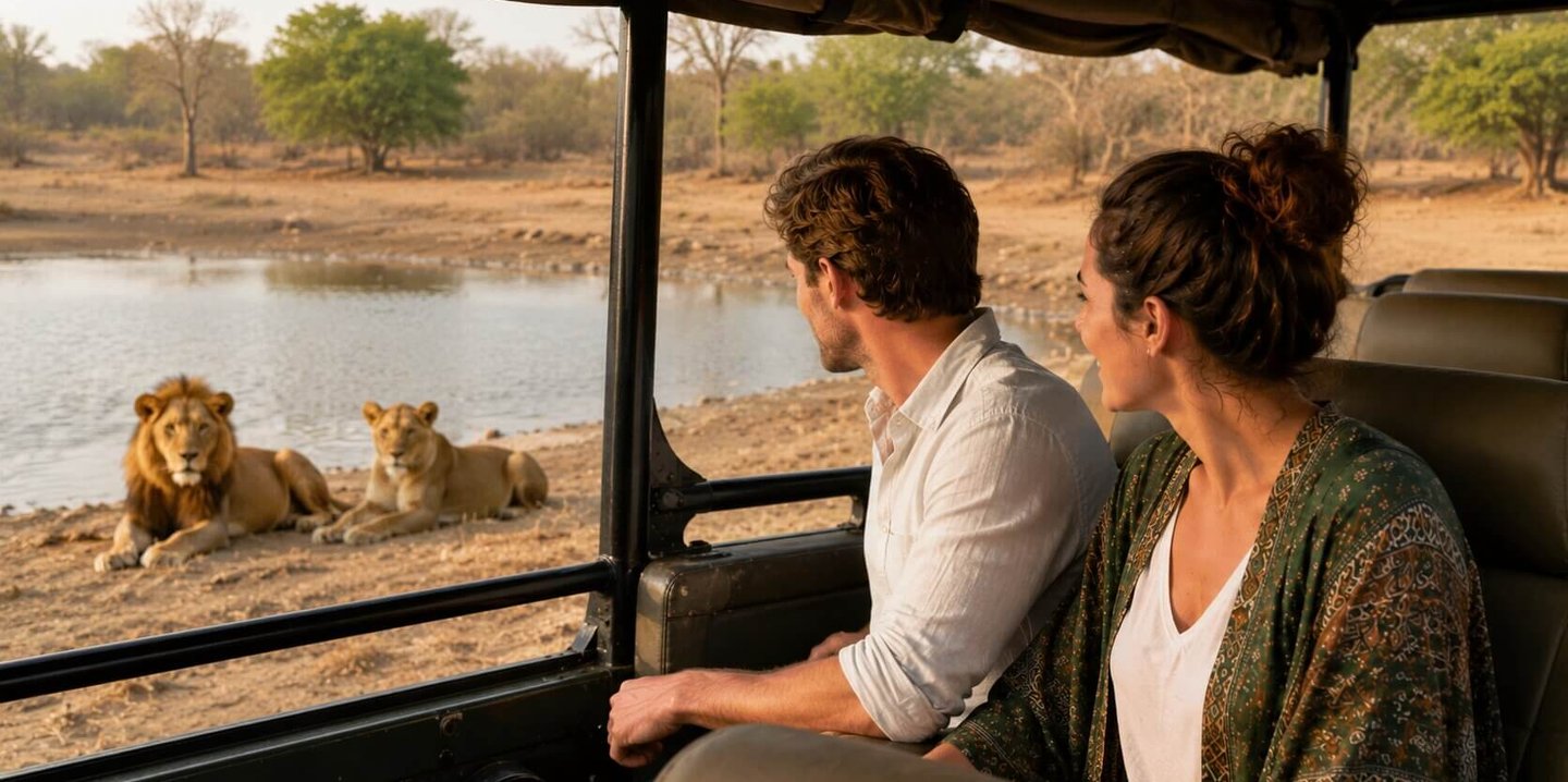couple watching Lions at GIR