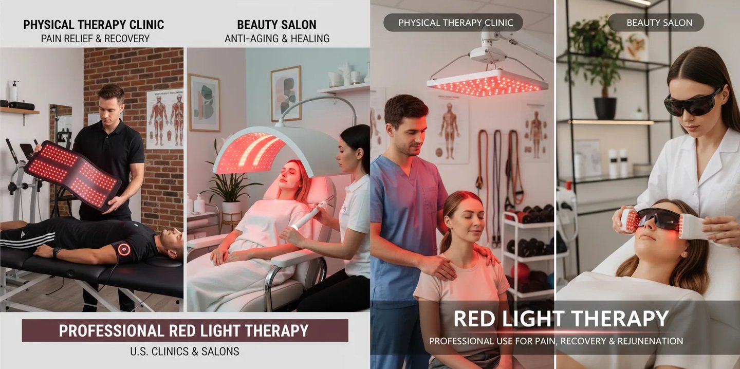 Professional Use of Red Light Therapy in Physical Therapy Clinics and Beauty Salons