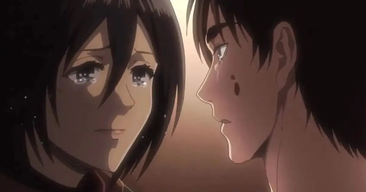 Mikasa e Eren conflito emocional Attack on Titan